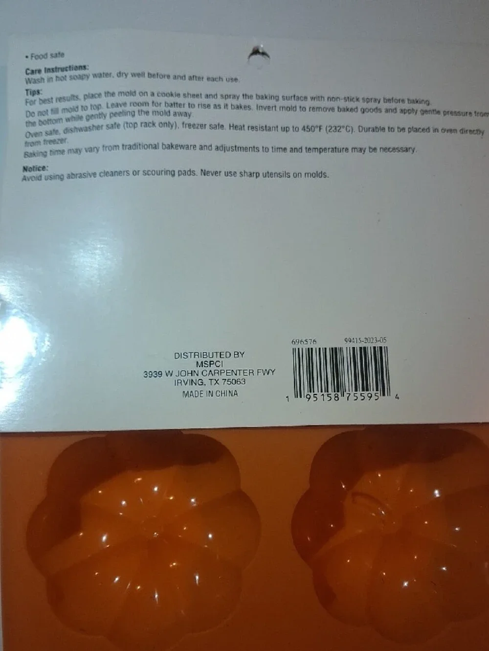 Celebrate It Orange Silicone Pumpkin Baking Mold - 6-Cavity